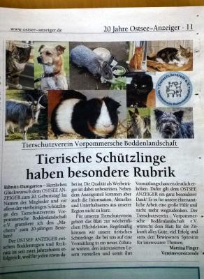 Foto zur Meldung: Wir gratulieren mdem Ostseeanzeiger zum 20. Geburtstag und sagen Danke! Foto zur Meldung: Wir gratulieren mdem Ostseeanzeiger zum 20. Geburtstag und sagen Danke!