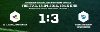 Fußball: Altherren gewinnen 3:1 in Dassensen