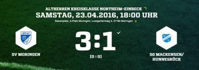 Fußball: Unnötige Niederlage für die Altherren in Moringen