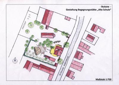 Gestaltungsentwurf für Außengelände der Begegnungsstätte in Butzow