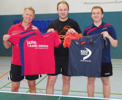 Foto zur Meldung: Florian Henke, Dietmar Scherf und Patrick Gerken verstärken Verbandsligateams der Tischtennisabteilung