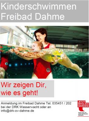 Kinderschwimmen im Freibad Dahme/Mark (Bild vergrößern)