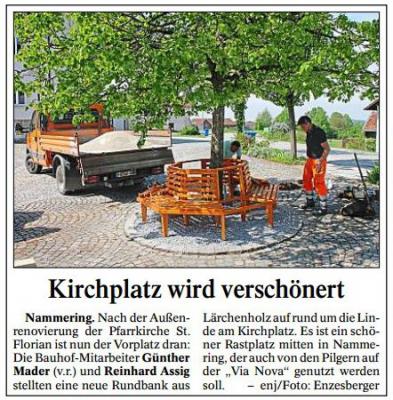 PNP-Bericht vom 20.05.2016; Kirchplatz wird verschönert