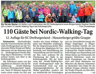 PNP-Bericht vom 21.05.2016; 110 Gäste bei Nordic-Walking-Tag