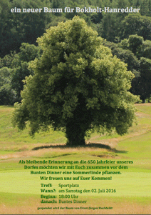 Ein neuer Baum für Bokholt-Hanredder (Bild vergrößern)