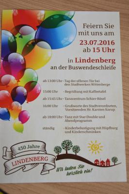 450 Jahre Lindenberg – Einladung zum Feiern am 23. Juli