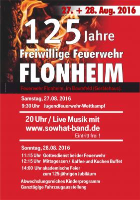 125 Jahre Feuerwehr Flonheim / Programm