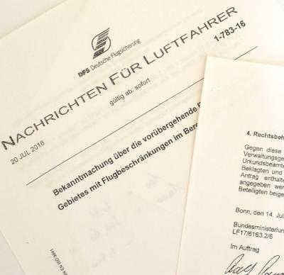 Luftfahrtbehörde weist auf Flugbeschränkungsgebiet im Bereich Lausitzring hin