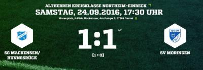 Altherren spielen 1:1 gegen den SV Moringen