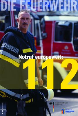 Plakat Notruf 112, Quelle: Deutscher Feuerwehrverband