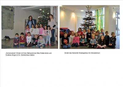 Weihnachtsbaumschmuck für Ev. Krankenhaus Dierdorf/Selters: Kindergartenkinder sorgen für die Christbaum Dekoration