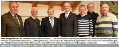 Vorschaubild zur Meldung: "Danke, Sepp" - Gemeinde Ruderting verabschiedet nach 37 Jahren Geschäftsleiter Josef Wimmer in den Ruhestand
