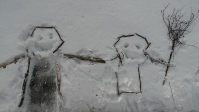 Schneebilder in der Kunstmappe