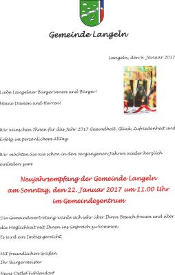 Neujahrsempfang der Gemeinde Langeln