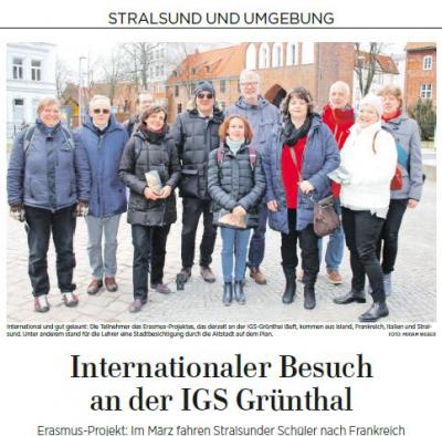Foto zur Meldung: Internationaler Besuch an der IGS Grünthal