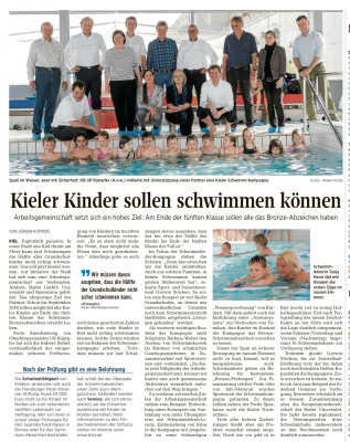Kieler Kinder sollen schwimmen lernen (Bild vergrößern)