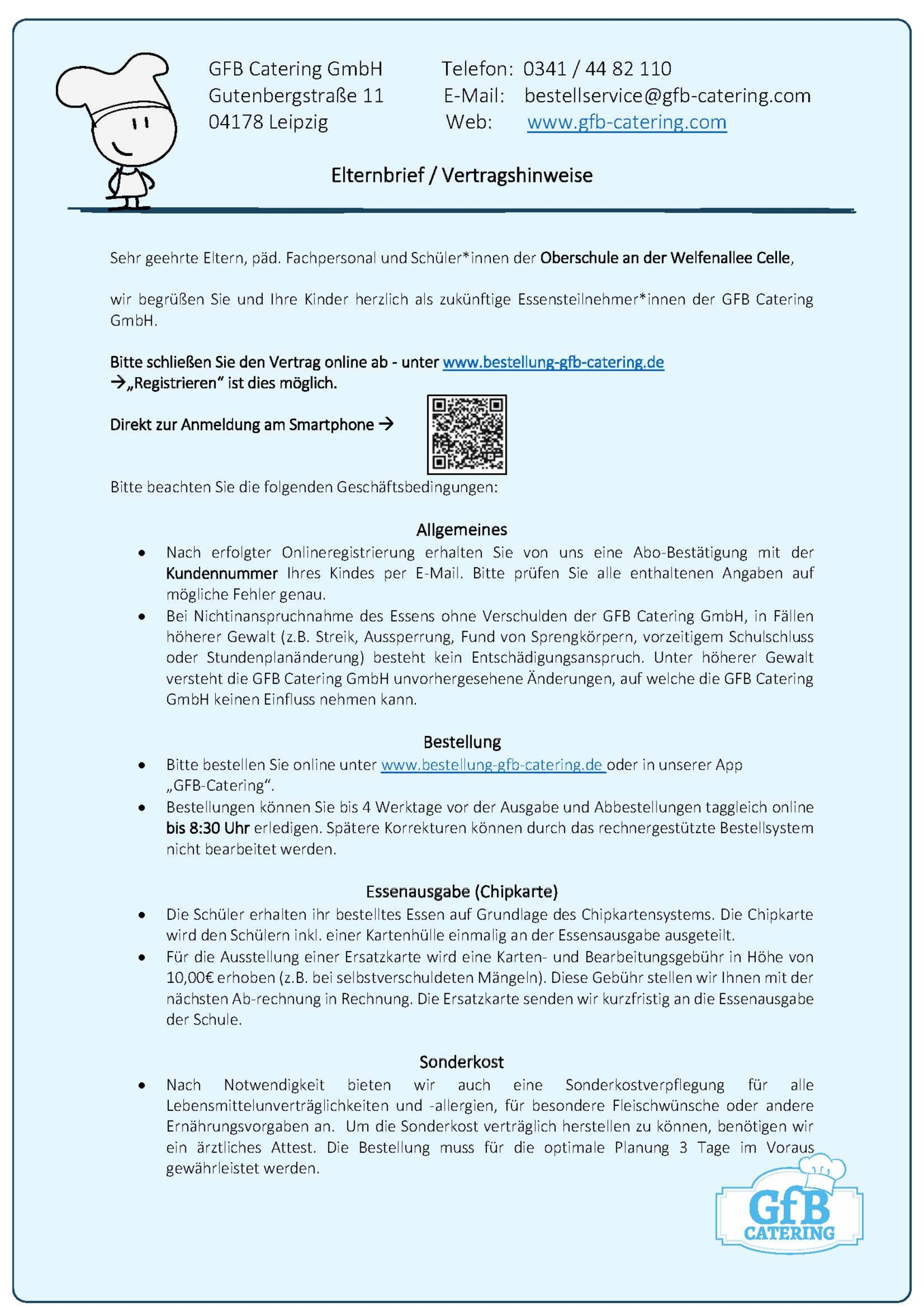Elternbrief Caterer