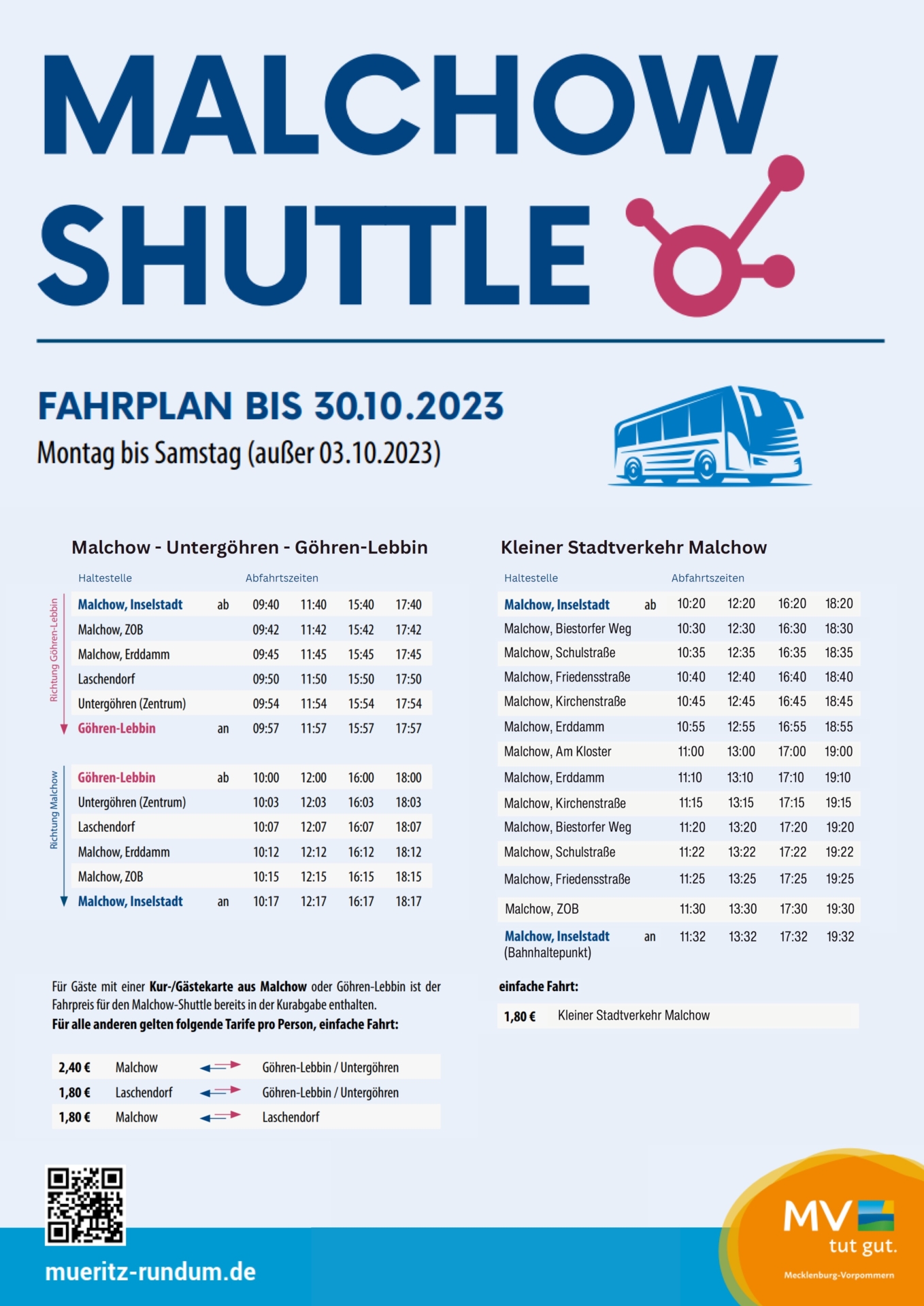 Malchow Shuttle + kl. Stadtverkehr 10-2023