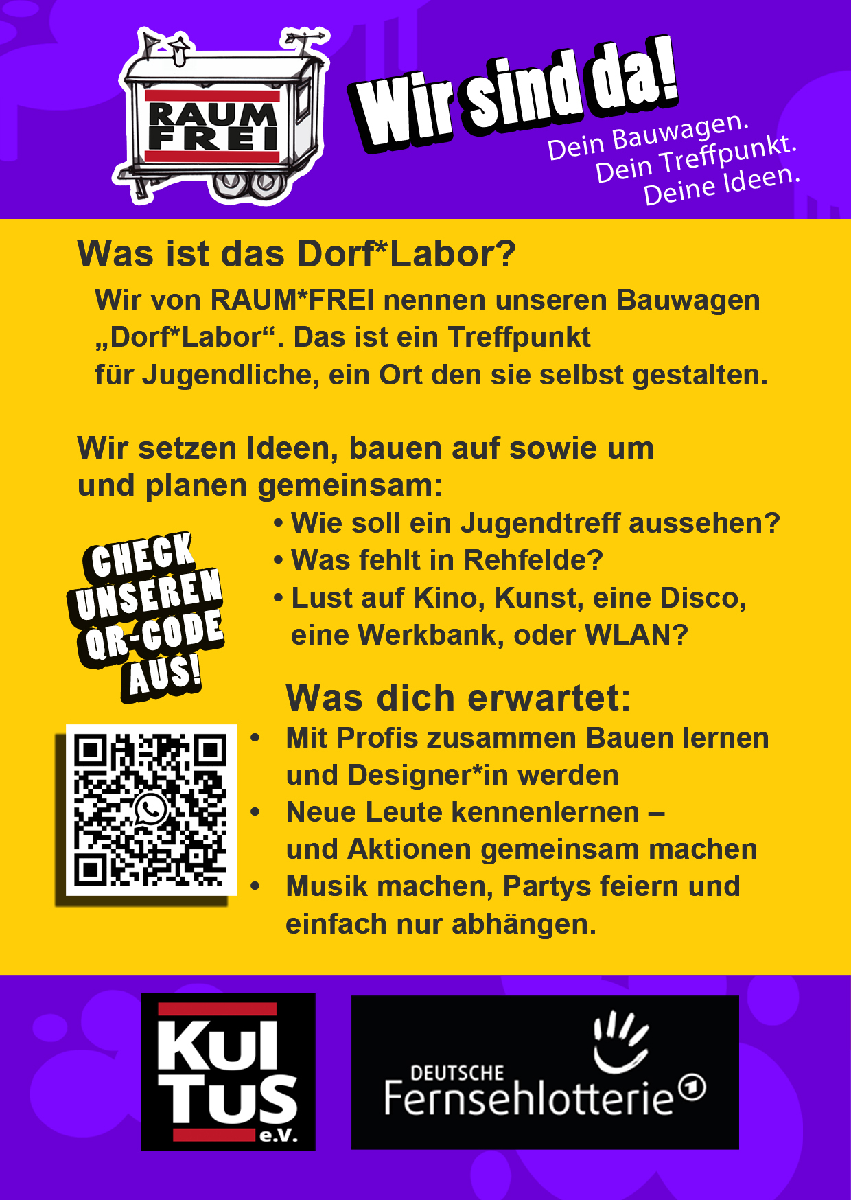 DinA6 neue Rückseite mit Logos flyer RaumFrei