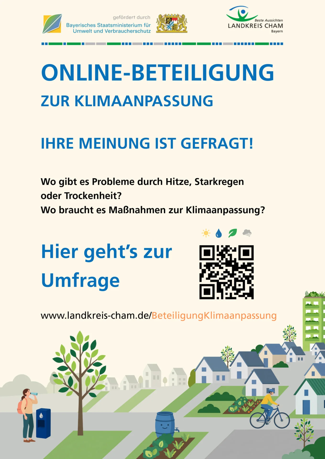 Plakat zur Online-Beteiligung zur Klimaanpassung