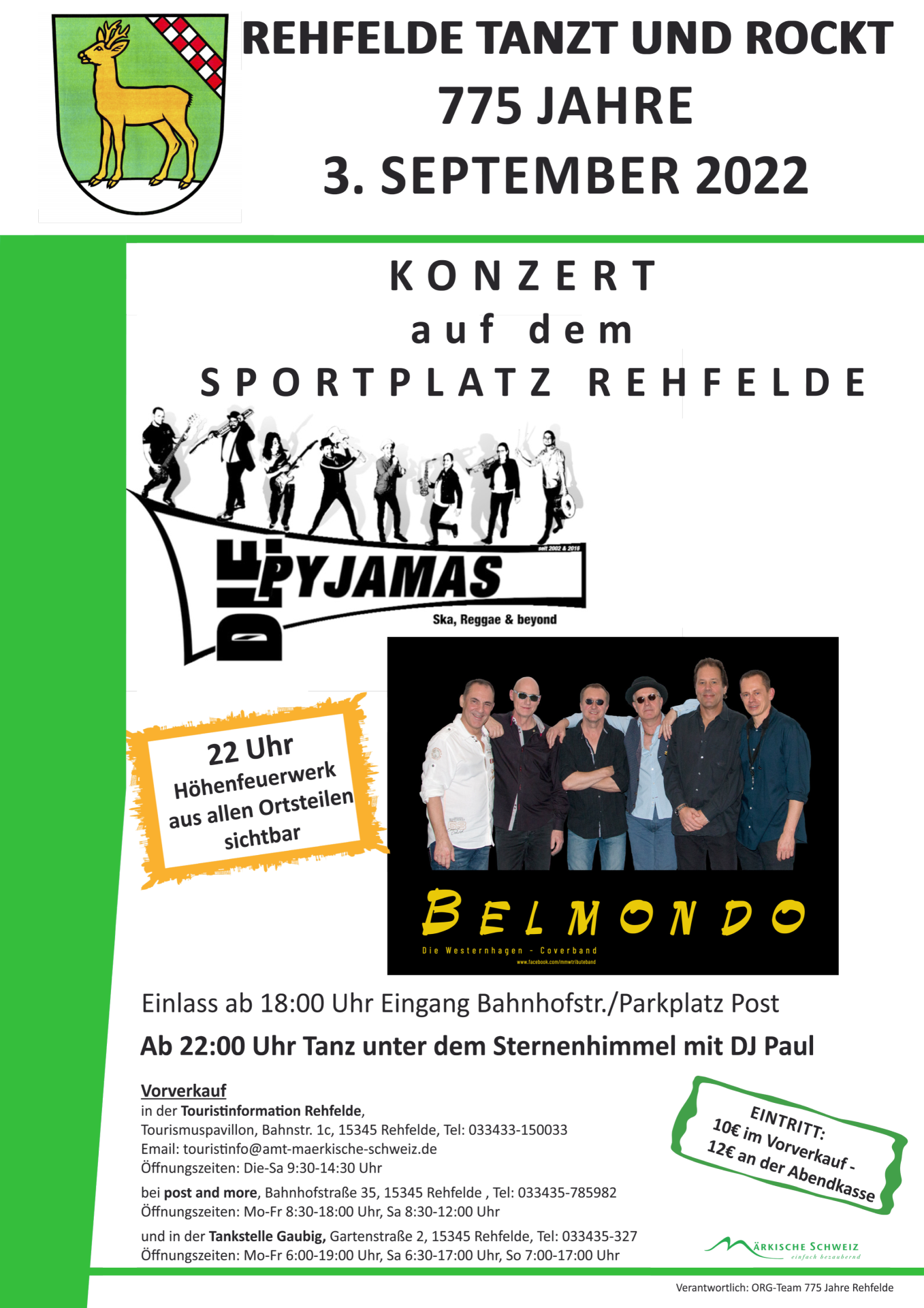 Plakat zu "Rehfelde tanzt und rockt" (2.-4. September)