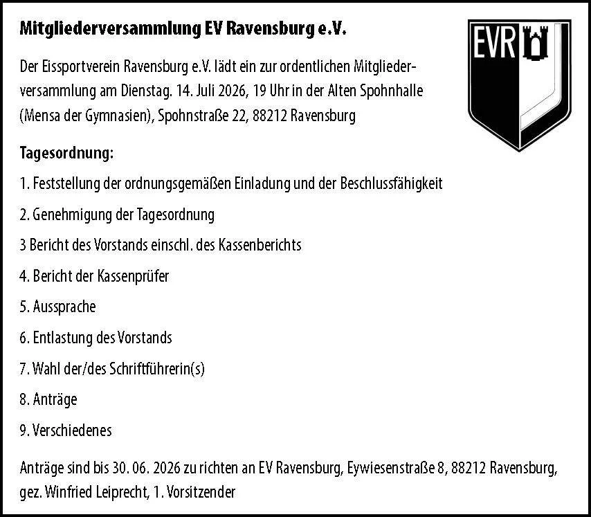 Einladung zur Mitgliederversammlung