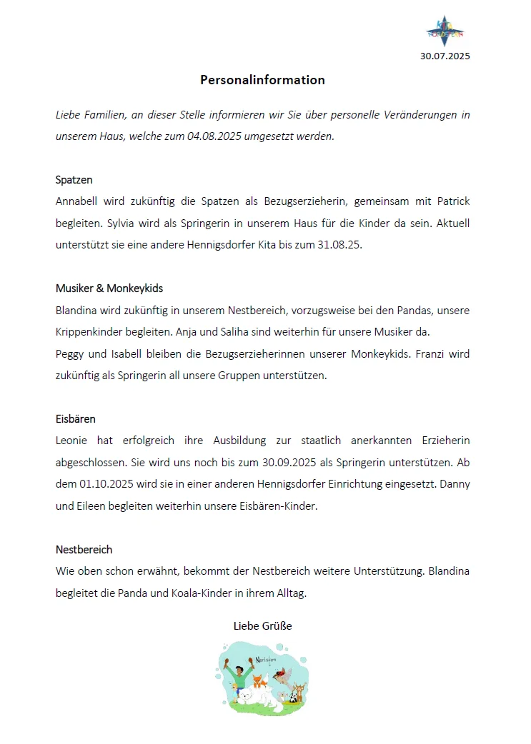 Personalinfo 30.07.22