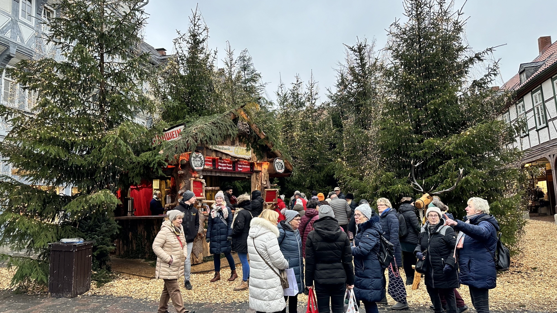 Die Fahrgäste der Wipperliese auf dem Weihnachtsmarkt Goslar