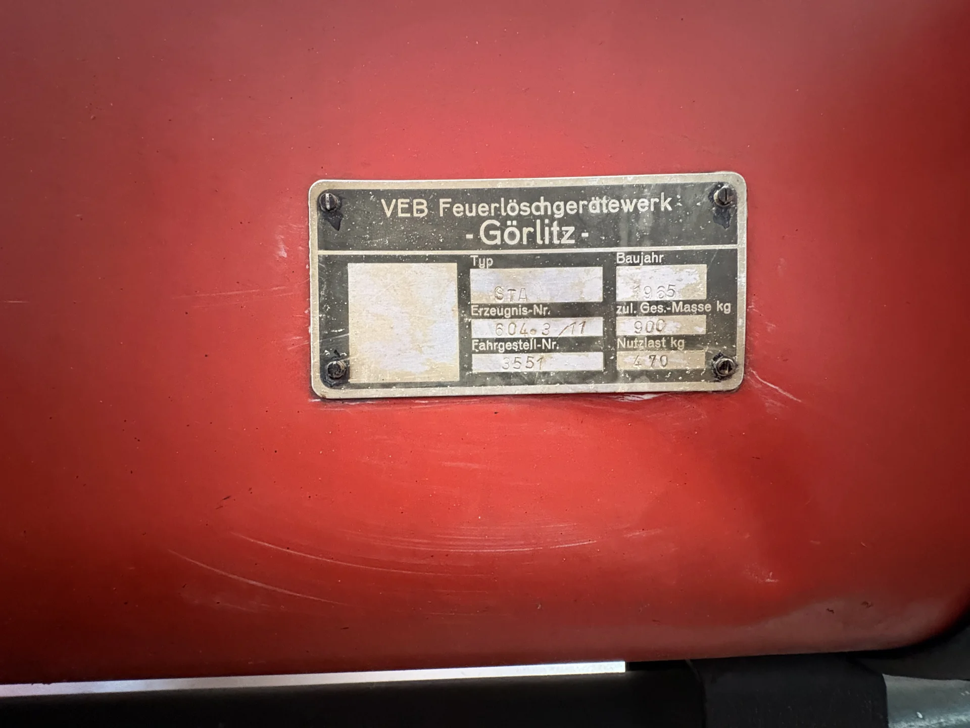 Typenschild Schlauchanhänger