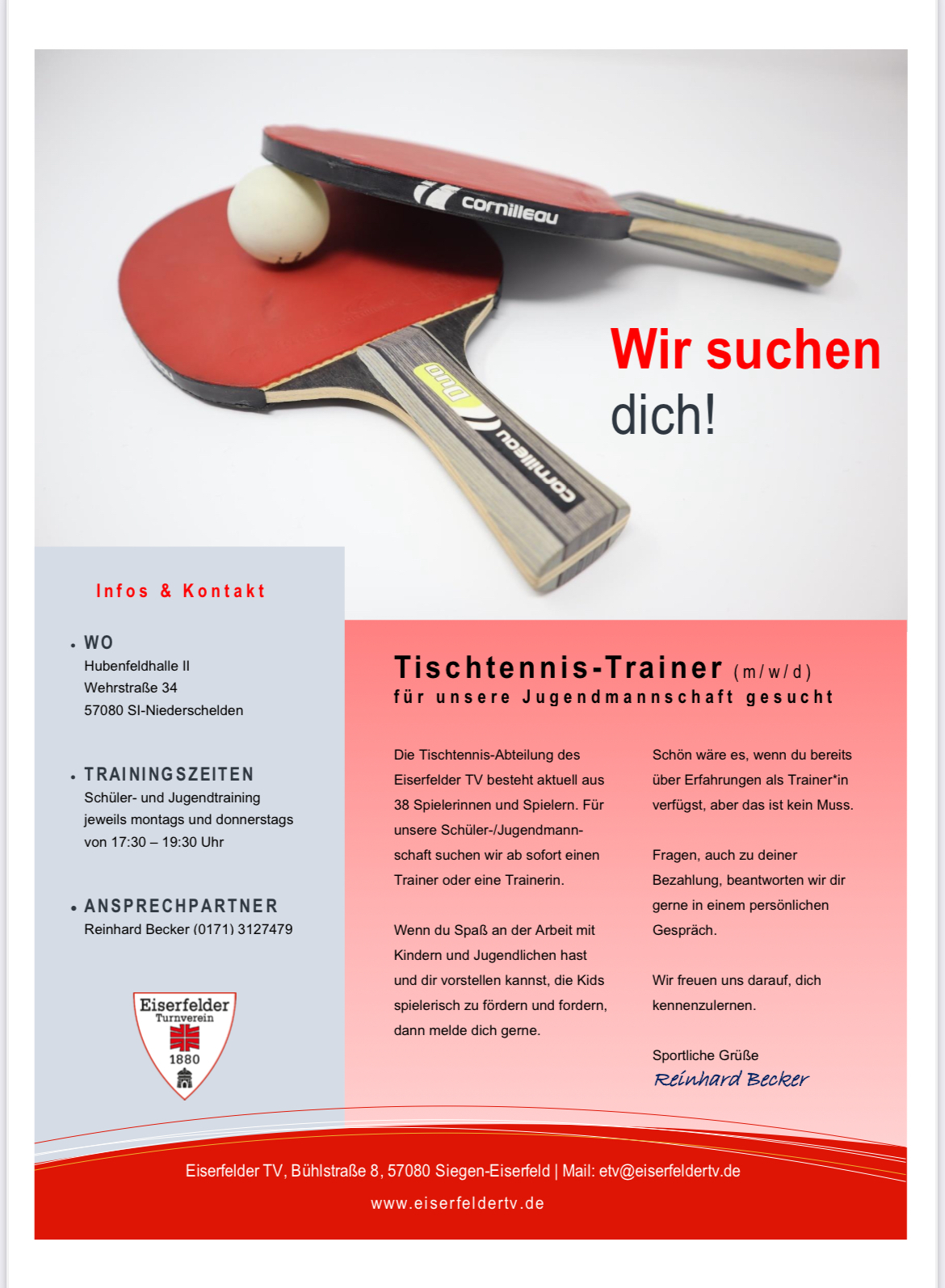 TT Trainer gesucht