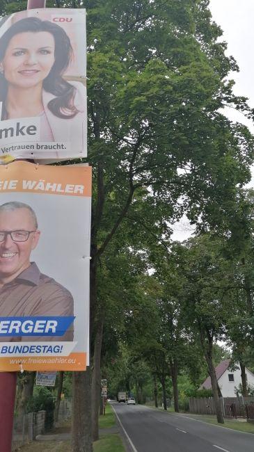 Wahlplakate der CDU und der Freien Wähler. Foto: Dörthe Ziemer