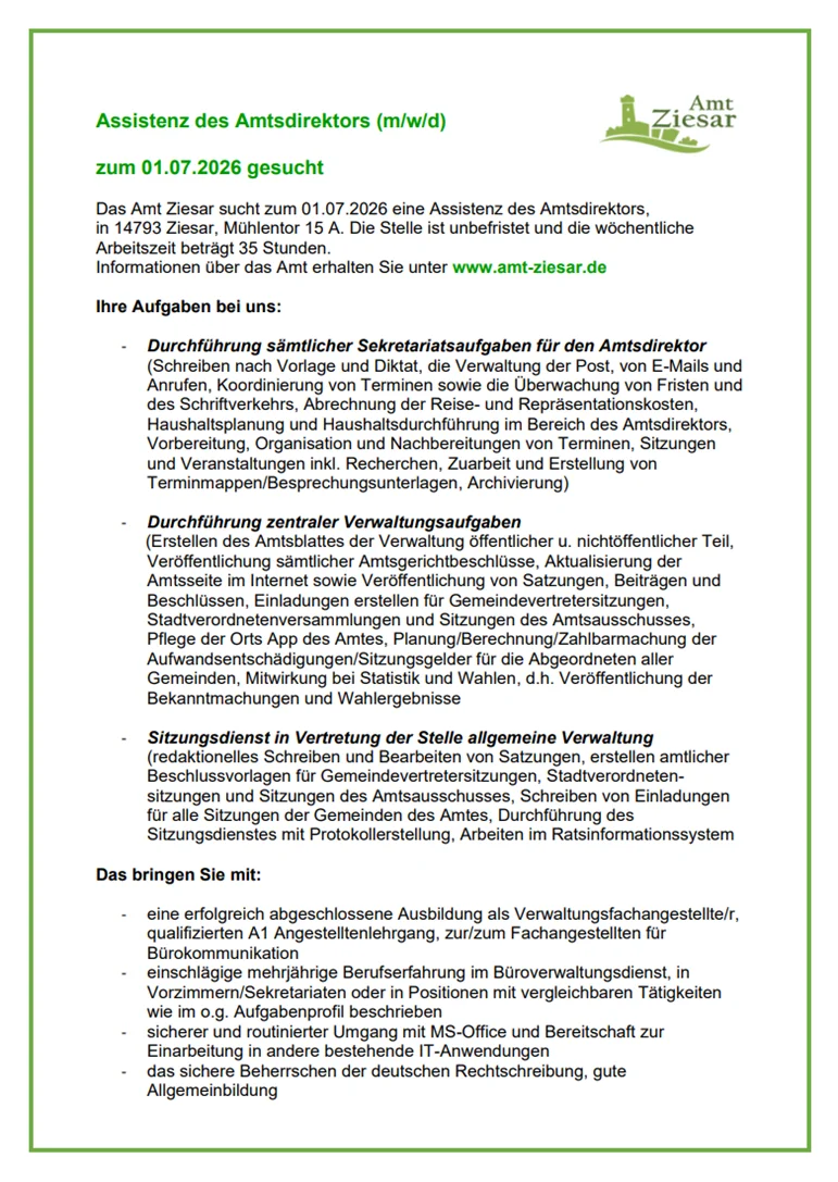 Stellenanzeige