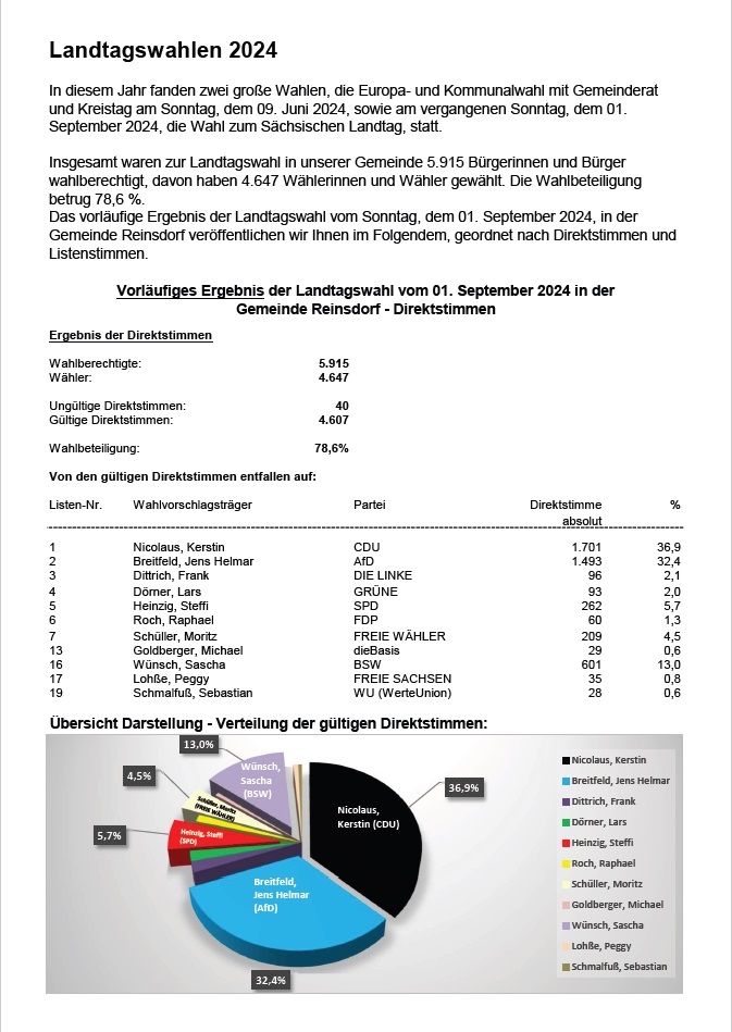 Direktstimme Landtagswahl