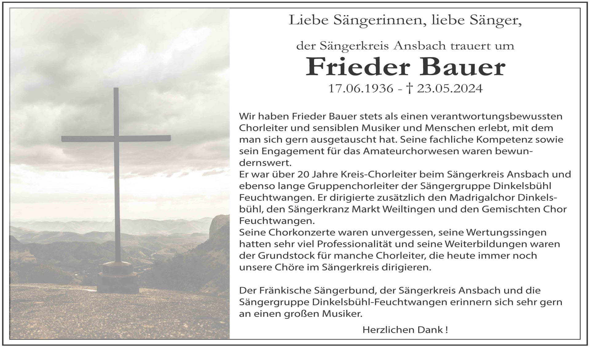 Nachruf: Frieder Bauer