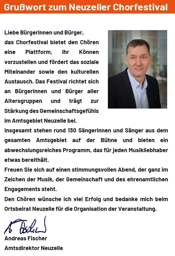 Grußwort des Amtsdirektors, Herrn Fischer
