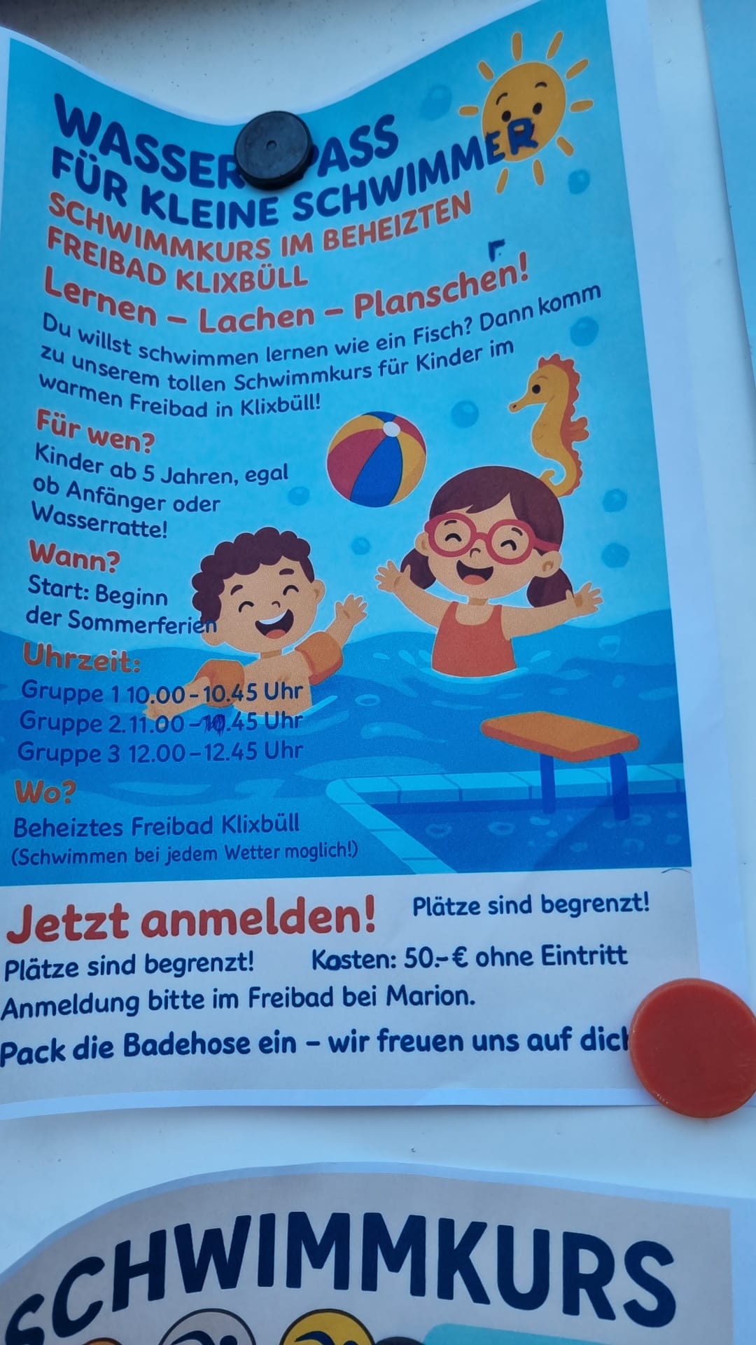 Abnahme von Schwimmabzeichen