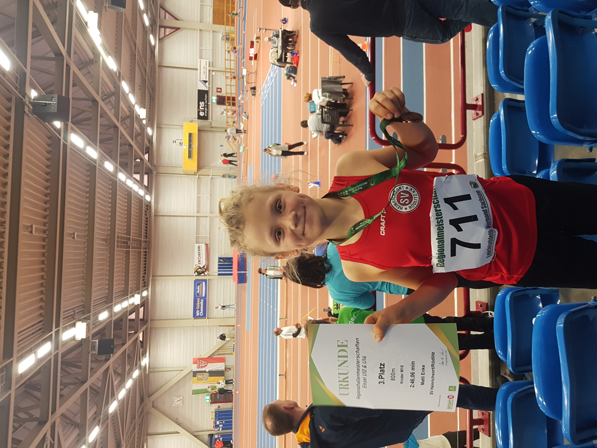 Matti nach der Siegerehrung mit der Bronzemedaille