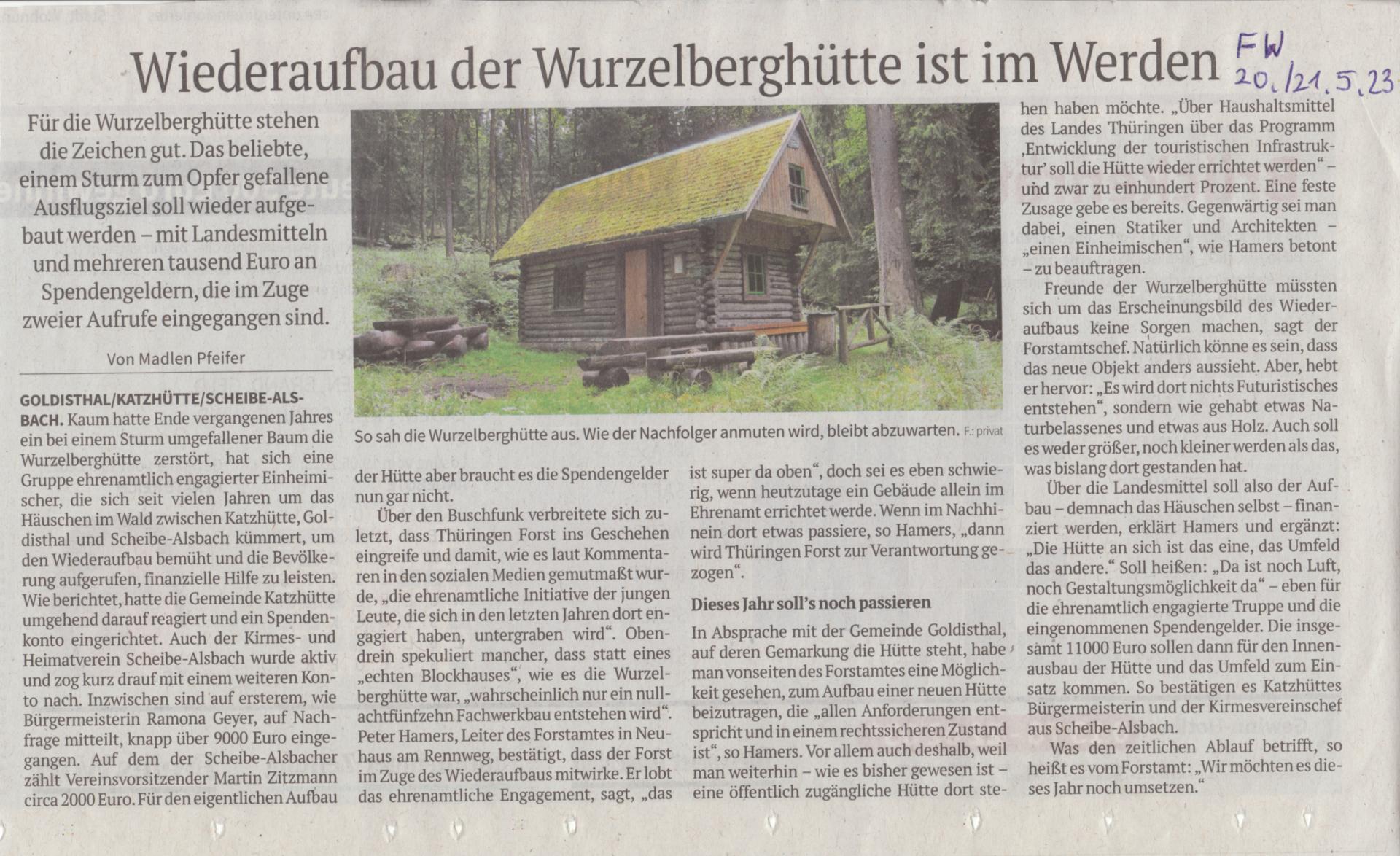 Wiederaufbau Wurzelberghütte