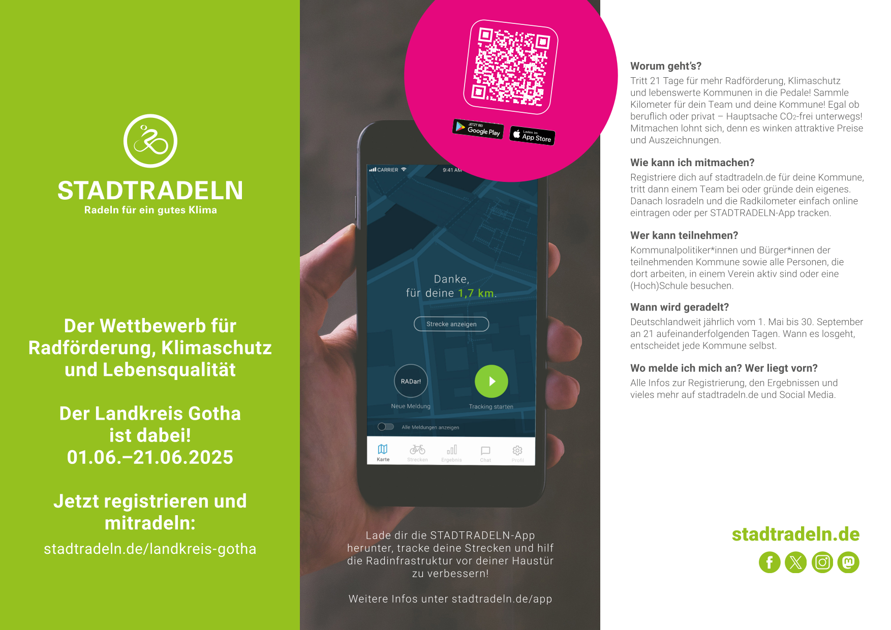 Bild zeigt Flyer mit Informationen zum Stadtradeln