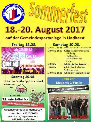 Foto zur Meldung: Sommerfest des TuS Jahn Lindhorst vom 18. Bis 20.08. 2017