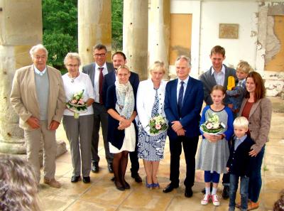 Die Denkmalpreisträger des Wartburgkreises 2017: Rechts Familie Müller aus Mihla mit ihren Kindern. (Bild vergrößern)
