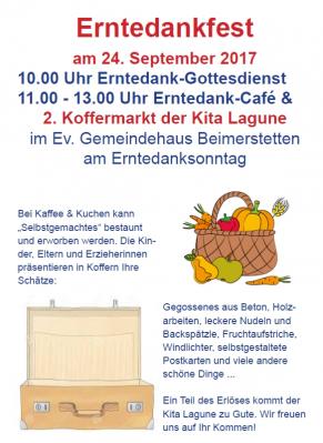 Erntedankcafé und Koffermarkt der Kita Lagune am Erntedanksonntag, den 24. September 2017,...