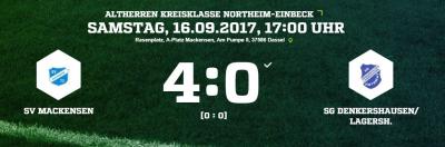 Meldung: Fußball: Altherren schlagen Tabellenführer Denkershausen mit 4:0