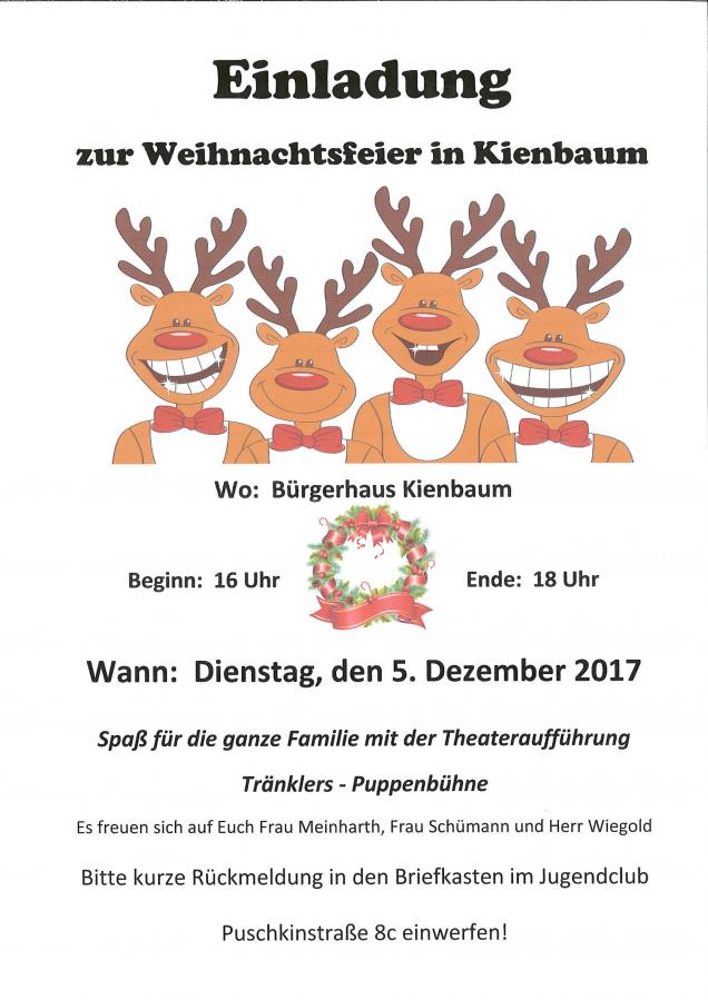 Grünheide (Mark) - Herzliche Einladung zur Weihnachtsfeier