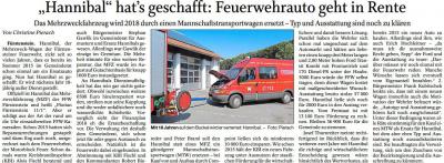 "Hannibal" hat´s geschafft: Feuerwehrauto geht in Rente