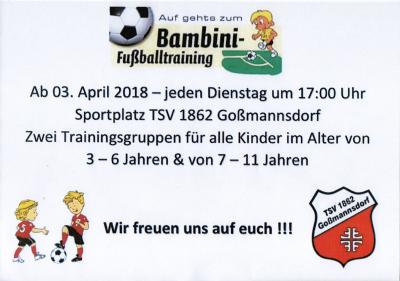 Neues TSV-Angebot!  - Bambini-Fußballtraining -