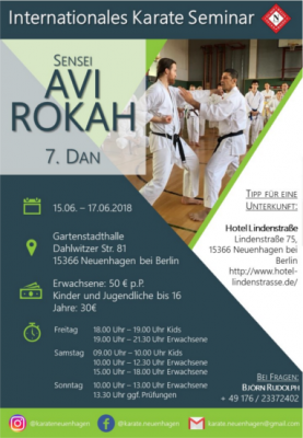 Foto zur Meldung: Seminar mit Sensei Avi Rokah 15.6.-17.6.