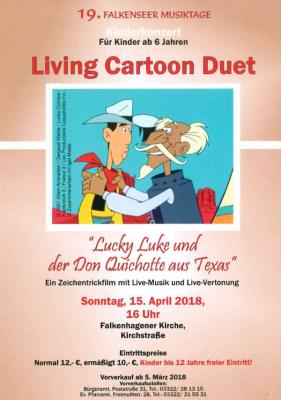 19. Falkenseer Musiktage holen Lucky Luke nach Falkensee - Kinderkonzert mit dem Living Cartoon Duet