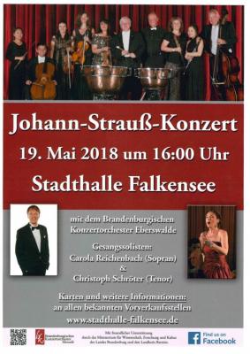 Am 19. Mai spielt das Brandenburgische Konzertorchester Eberswalde Werke von Johann Strauß in der Stadthalle.