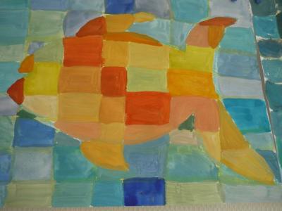 Foto zur Meldung: Klasse 3b: Klee-Fische